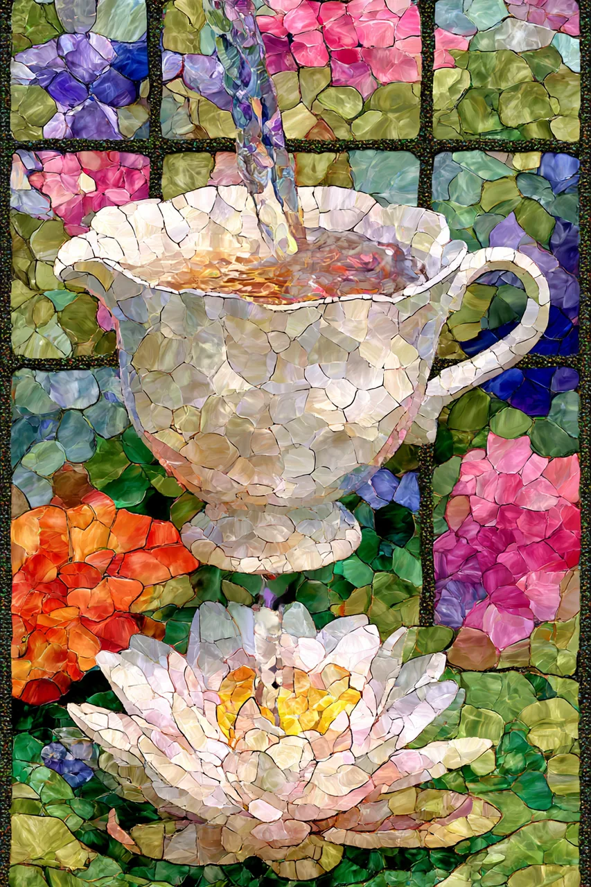 Ace of Cups — Stained Glass card artwork